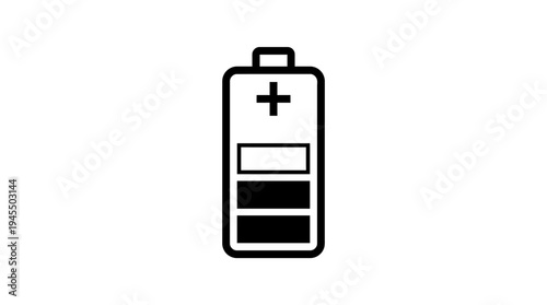 Battery Icon With Low Charge.