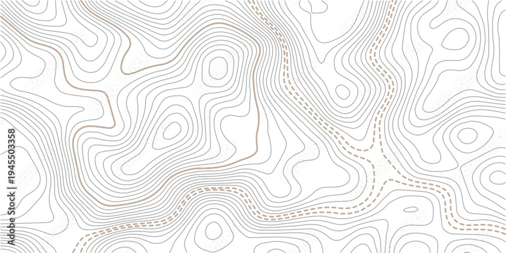 Fototapeta premium Topographic map background geographic line map with elevation assignments.The concept of a conditional geography scheme and the terrain path. Design materials. Abstract bacground. Vector illustration.