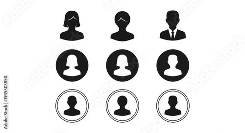 A collection of diverse user profile avatar icons for web and application graphic design 