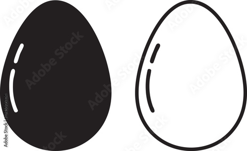 Black and white egg with highlights eggs oval shapes