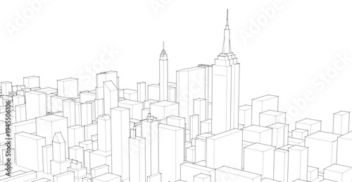 modern city panorama 3d illustration