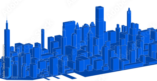 modern city panorama 3d illustration