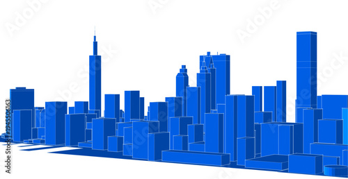 modern city panorama 3d illustration