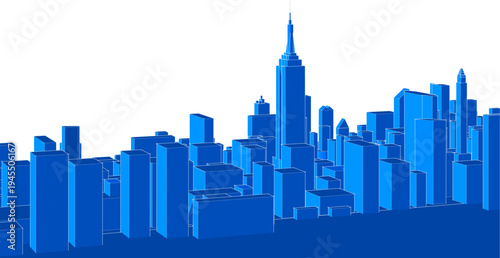 modern city panorama 3d illustration