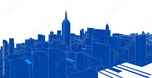 modern city panorama 3d illustration