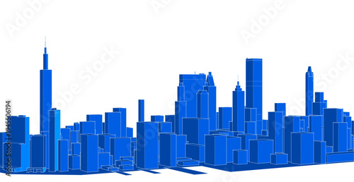 modern city panorama 3d illustration