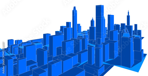 modern city panorama 3d illustration