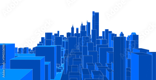 modern city panorama 3d illustration