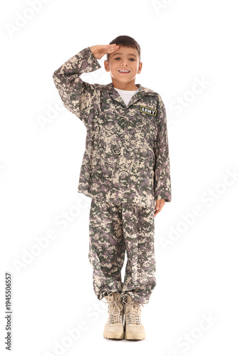 Cute little happy soldier s...