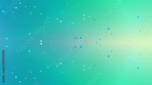 Abstract shimmering background with glowing particles in turquoise and yellow gradient
