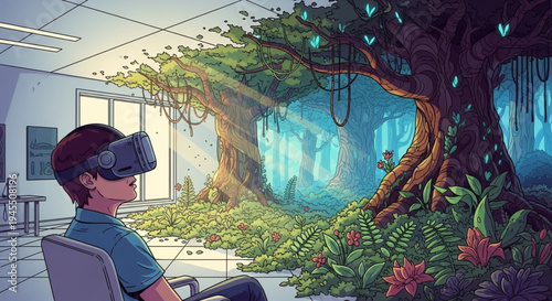 Bridging Realities An Immersive Virtual Reality Experience Merging the Mundane with a Mystical, Living Forest Ecosystem