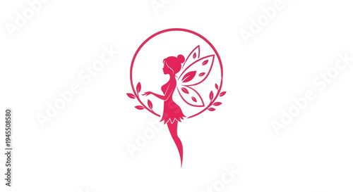 Fairy silhouette with floral design