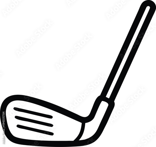 Golf club iron icon. Sports equipment, professional golfer gear, outdoor activity and hobby. Minimalist vector illustration