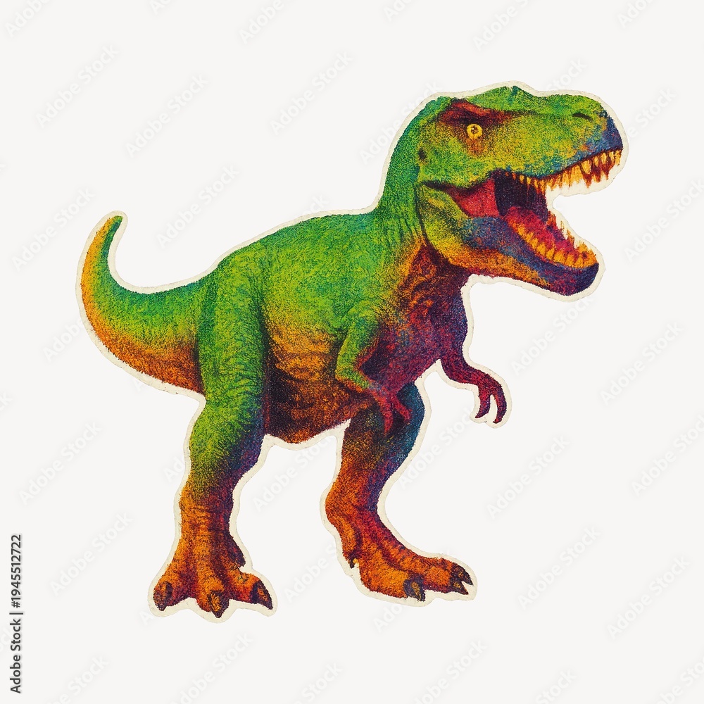 Naklejka premium Colorful T-Rex dinosaur illustration