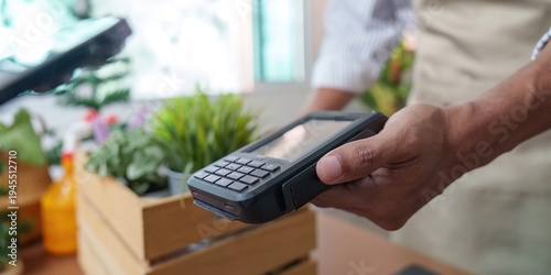 Sustainability in Action: Eco-friendly payment processing in a plant shop