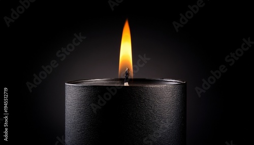 Fire Candle In Black