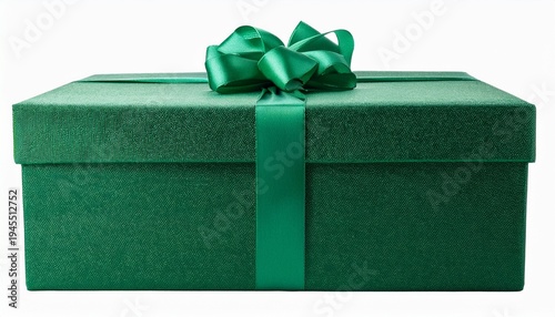 Green Velvet Gift Box With A Decorative Bow On Top Isolated On Transparent Background