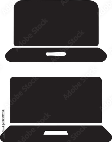Set of 2 laptop icons vector