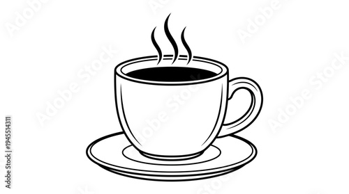 A steaming hot coffee cup.