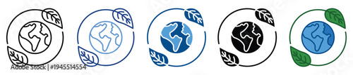 Save The Earth icon set multiple style collection