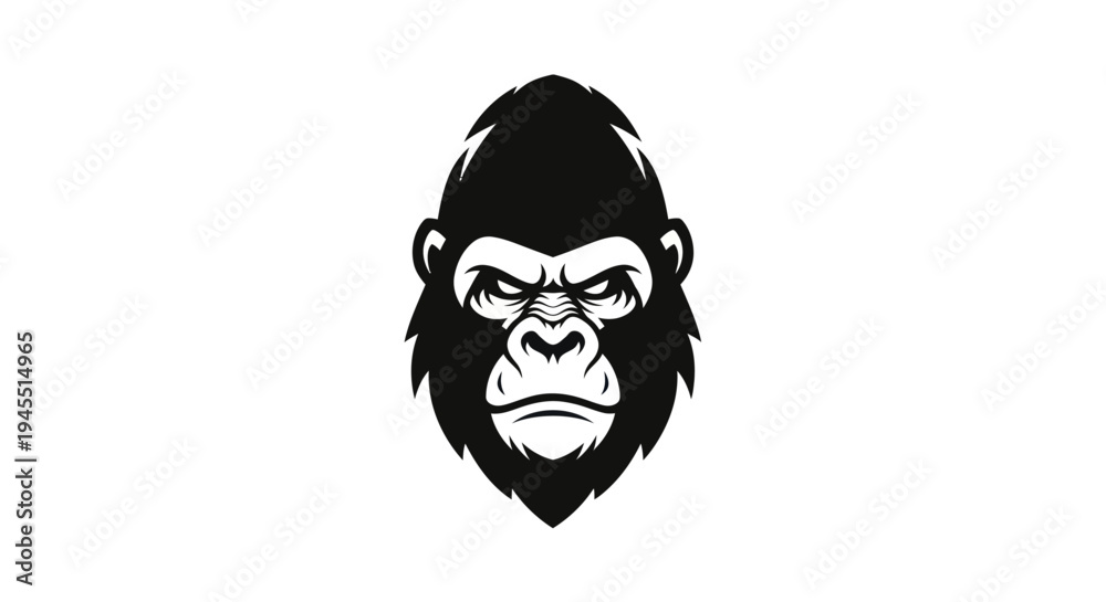 Fototapeta premium Gorilla head illustration on white background