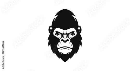 Gorilla head illustration on white background