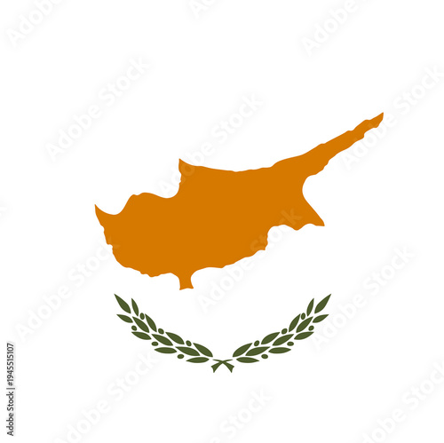 Photography Round flag of Cyprus in circle shape isolated.