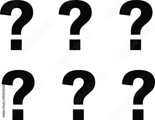 Question mark icons set mystery problem help faq symbol inquiry doubt thinking concept isolated vector illustration collection