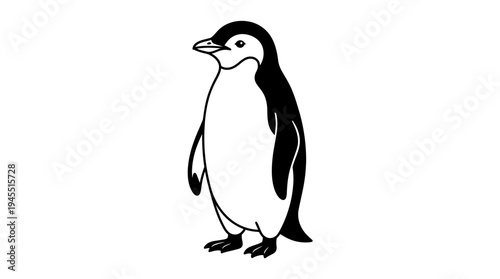 Cute Little Penguin Standing Alone.