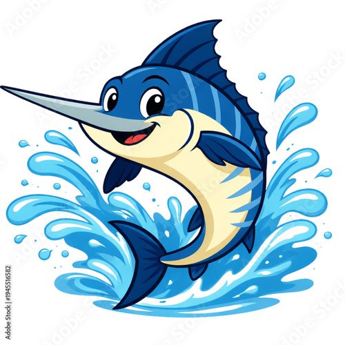 Blue marlin fish vector