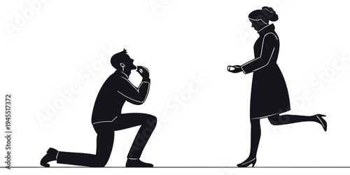 Man proposing to woman with ring in romantic gesture