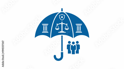 Legal Client Protection Umbrella Icon

