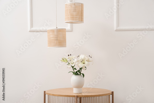 Vase with beautiful lily fl...