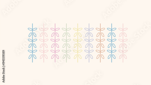 Delicate pastel branches with subtle floral accents