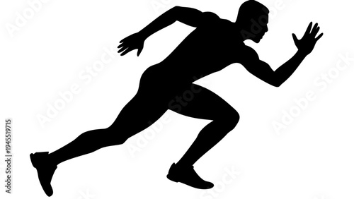 Running athlete silhouette vector