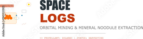 Space Logs: Orbital Mining and Mineral Extraction Concept. Future Resource Harvesting Technology. Science Fiction Vision.