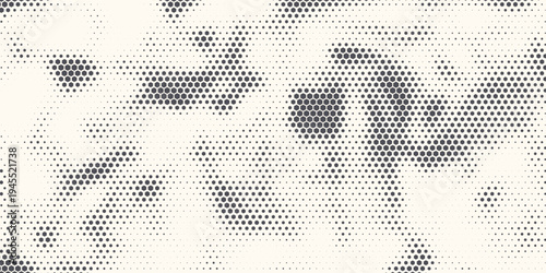 Hexagon Shapes Vector Abstract Geometric Technology Oscillation Wave Isolated on Light Background. Halftone Hex Retro Simple Pattern. Minimal 80s Style Dynamic Tech Wallpaper