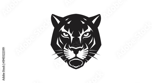 Graphic tiger head illustration on white