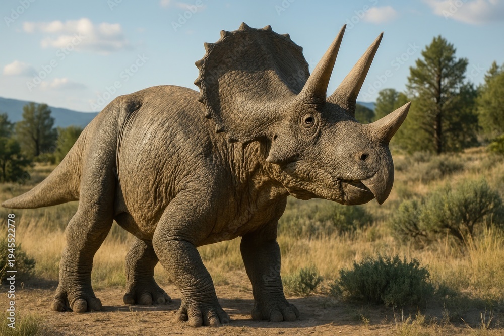 Obraz premium Majestic triceratops in nature