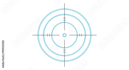 Photography Blue sniper scope PNG isolated on transparent background, crosshair target for a