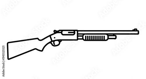 Shotgun Icon - Minimalist Outline Illustration