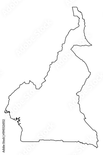 Cameroon simple outline map vector graphic illustration geography silhouette shape national border design isolated transparent background political territory cartography atlas eps icon
