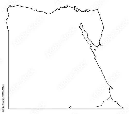 Egypt simple outline map vector graphic illustration geography silhouette shape national border design isolated transparent background political territory cartography atlas eps icon