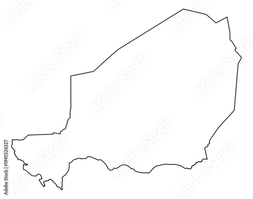 Niger simple outline map vector graphic illustration geography silhouette shape national border design isolated transparent background political territory cartography atlas eps icon