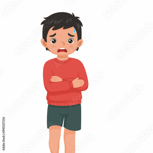 Scared Young Boy Feeling Frustrated and Anxious