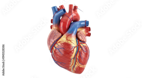 Tableau sur toile Realistic human heart model isolated PNG, anatomical organ for medical study and