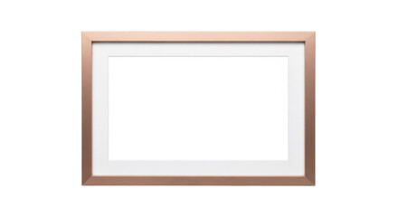 Empty rose gold picture frame PNG isolated on transparent background, modern home decor element for displaying art and photography