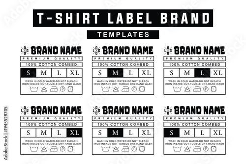 Clothing Brand Label Template Set Apparel Tag Design