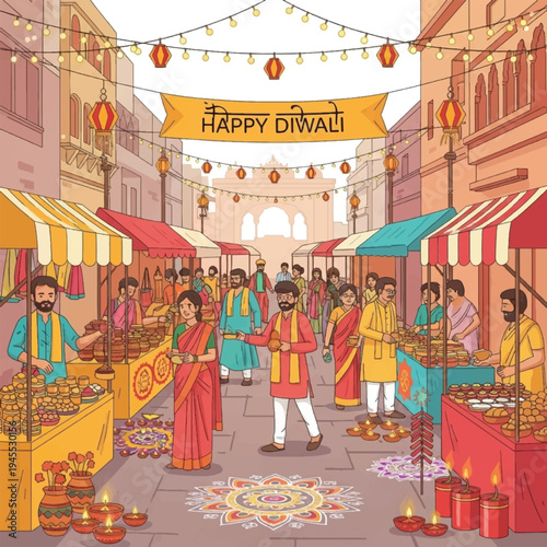 People Celebrating Diwali Festival Together.