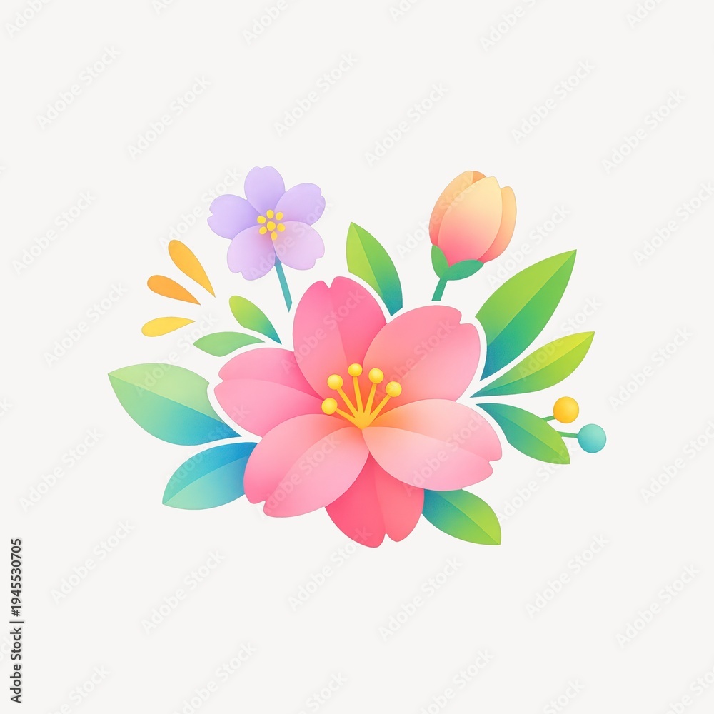 Fototapeta premium Vibrant floral illustration design